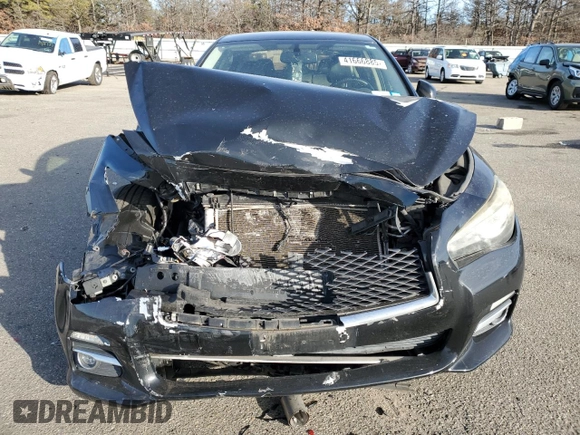 2014 Infiniti Q50 Premium with VIN JN1BV7ARXEM688219, listed as a Copart auction lot 41666885 with 143,813 mi miles and Salvage Title. Bid and sale history available at DreamBid. Image 5.