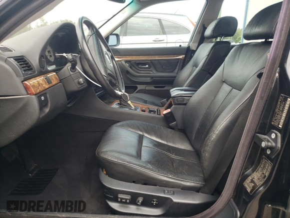 2001 BMW 7 Series 740iL with VIN WBAGH83471DP26417, listed as a Copart auction lot 74812174 with 281,722 mi miles and Non Repairable. Bid and sale history available at carsss.com. Image 7.