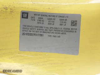 2015 Chevrolet Camaro LT with VIN 2G1FD3D37F9177561, listed as a IAAI auction lot 41698102 with 235,414 mi miles. Bid and sale history available at carsss.com. Image 9.