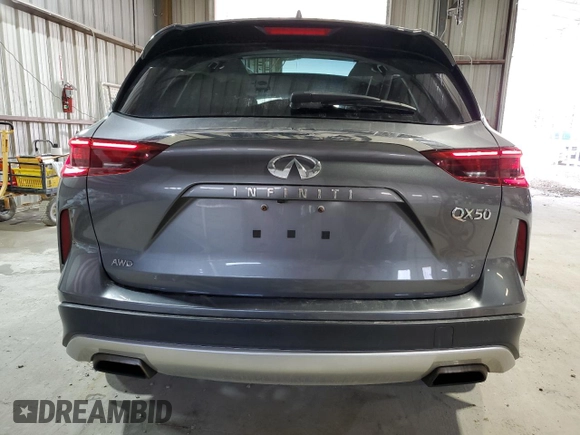 2019 Infiniti QX50 Luxe with VIN 3PCAJ5M35KF114440, listed as a Copart auction lot 46131485 with 70,308 mi miles and Salvage Title. Bid and sale history available at DreamBid. Image 6.
