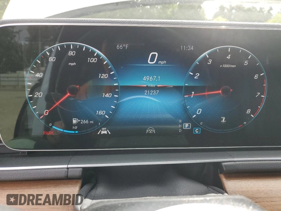 2021 Mercedes-Benz GLE 350 with VIN 4JGFB4KE5MA424077, listed as a Copart auction lot 58369235 with 21,237 mi miles and Salvage title. Bid and sale history available at DreamBid. Image 9.