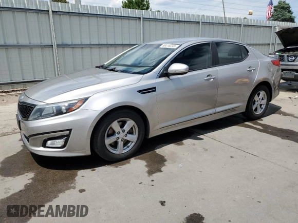 2014 Kia Optima LX z VIN KNAGM4A79E5470153, wystawiony jako Copart lot #58316245 z przebiegiem 85 904 mil mil oraz Czysty tytuł • Clean title. Historia ofert i sprzedaży dostępna na DreamBid. Obrazek 1.