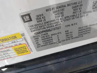 2016 GMC Acadia SLE z VIN 1GKKVPKD8GJ197527, wystawiony jako IAAI lot #42292279 z przebiegiem 84 131 mil mil oraz . Historia ofert i sprzedaży dostępna na DreamBid. Obrazek 9.