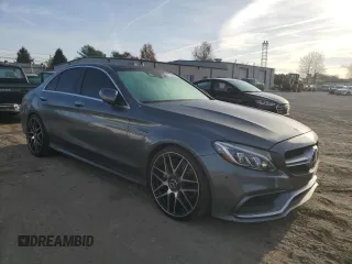 2017 Mercedes-Benz C 63 AMG with VIN 55SWF8GB3HU184554, listed as a Copart auction lot 77395064 with 106,723 mi miles and Salvage title. Bid and sale history available at DreamBid. Image 4.