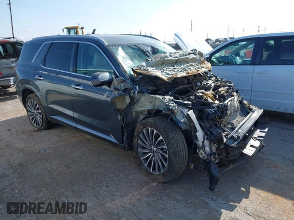 2024 Hyundai Palisade Calligraphy z VIN KM8R7DGE4RU720074, wystawiony jako IAAI lot #42344432 z przebiegiem 45 955 mil mil oraz . Historia ofert i sprzedaży dostępna na DreamBid. Obrazek 1.
