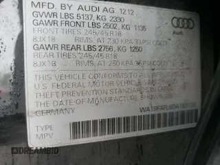 2013 Audi allroad Premium with VIN WA19FAFL6DA183136, listed as a Copart auction lot 64840834 with 126,106 mi miles and Salvage Title. Bid and sale history available at carsss.com. Image 12.