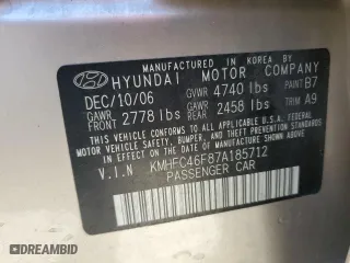 2007 Hyundai Azera SE with VIN KMHFC46F87A185712, listed as a Copart auction lot 84353254 with 248,155 mi miles and Salvage Title. Bid and sale history available at carsss.com. Image 12.