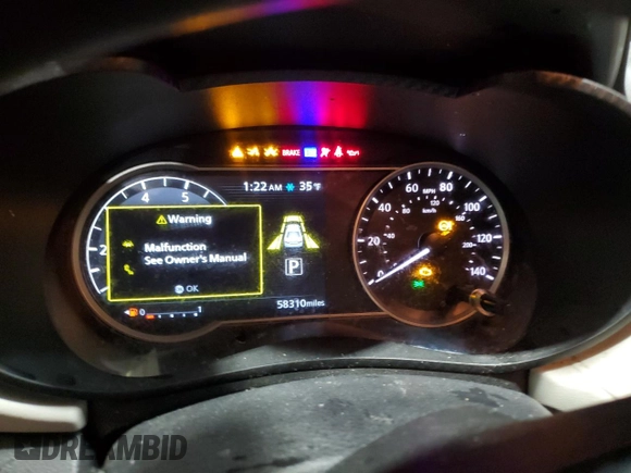 2021 Nissan Versa SV with VIN 3N1CN8EVXML894666, listed as a Copart auction lot 41334855 with 58,310 mi miles and Salvage Title. Bid and sale history available at DreamBid. Image 9.