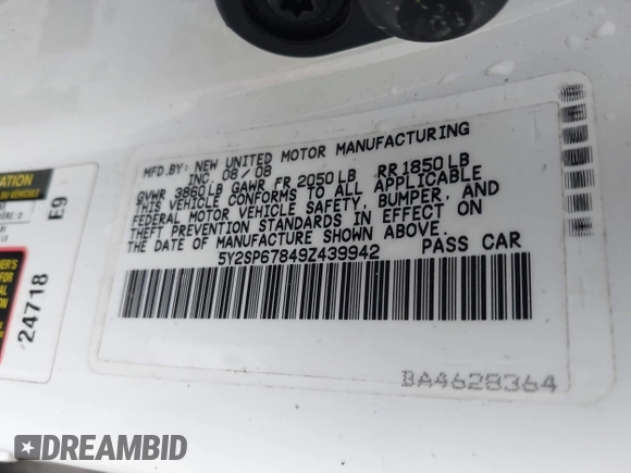 2009 Pontiac Vibe 1SA with VIN 5Y2SP67849Z439942, listed as a IAAI auction lot 42605670 with 112,040 mi miles and . Bid and sale history available at DreamBid. Image 9.