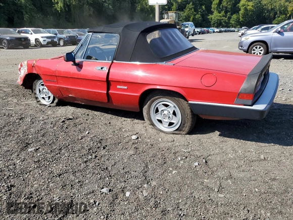 1986 Alfa Romeo Spider Veloce z VIN ZARBA5417G1036669, wystawiony jako Copart lot #81957554 z przebiegiem 71 219 mil mil oraz Czysty tytuł • Clean title. Historia ofert i sprzedaży dostępna na DreamBid. Obrazek 2.