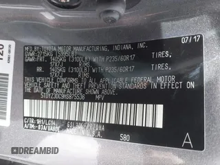 2017 Toyota Sienna XLE Auto Access Seat with VIN 5TDYZ3DC9HS875536, listed as a IAAI auction lot 41477148 with 133,558 mi miles and . Bid and sale history available at DreamBid. Image 9.