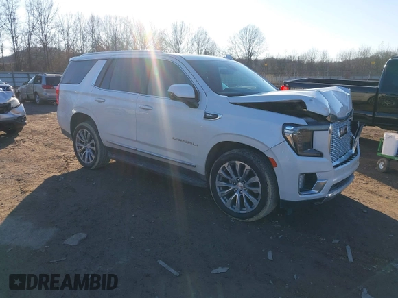 2021 GMC Yukon Denali with VIN 1GKS2DKL2MR458128, listed as a IAAI auction lot 41343876 with 64,732 mi miles. Bid and sale history available at carsss.com. Image 1.
