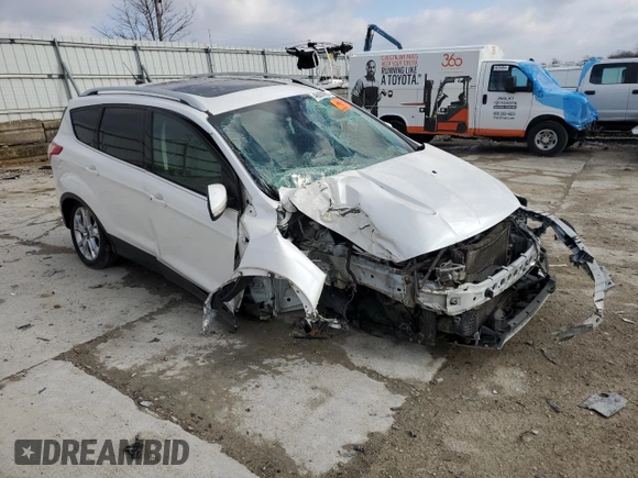 2015 Ford Escape Titanium with VIN 1FMCU0J93FUCO7834, listed as a Copart auction lot 46809885 with Not Provided miles and Salvage Title. Bid and sale history available at DreamBid. Image 4.