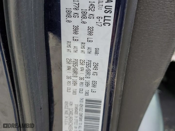 2017 Dodge Durango SXT with VIN 1C4RDJAGXHC945545, listed as a Copart auction lot 45888505 with 57,800 mi miles and Salvage Title. Bid and sale history available at carsss.com. Image 15.