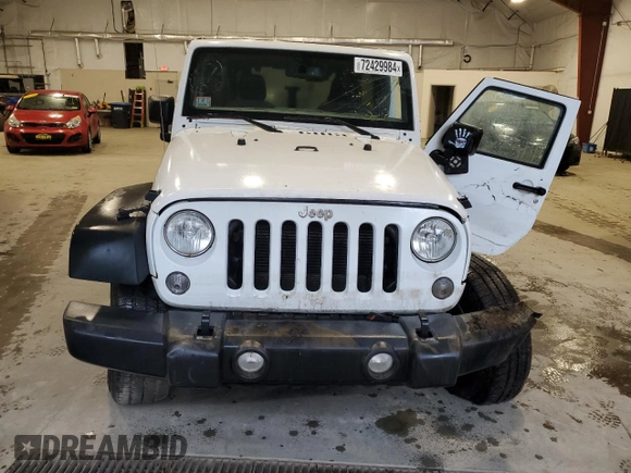 2018 Jeep Wrangler JK Unlimited Sport S with VIN 1C4HJWDG3JL829333, listed as a Copart auction lot 72429984 with 0 mi miles and Salvage Title. Bid and sale history available at carsss.com. Image 5.