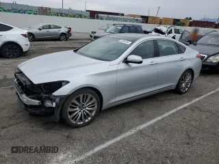 2018 Genesis G80 5.0L Ultimate with VIN KMHGN4JF2JU236231, listed as a Copart auction lot 82004244 with 38,868 mi miles and Salvage Title. Bid and sale history available at carsss.com. Image 1.