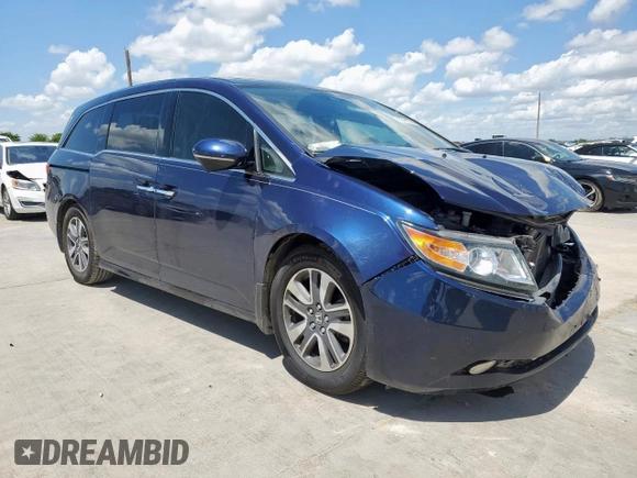 2014 Honda Odyssey Touring with VIN 5FNRL5H97EB037439, listed as a Copart auction lot 62782035 with 153,315 mi miles and Salvage title. Bid and sale history available at DreamBid. Image 4.