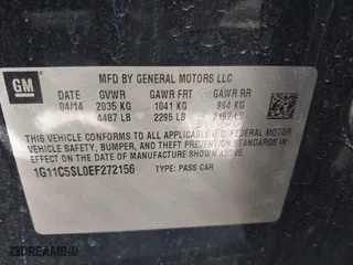 2014 Chevrolet Malibu LT with VIN 1G11C5SL0EF272156, listed as a IAAI auction lot 41980536 with 135,955 mi miles. Bid and sale history available at carsss.com. Image 9.
