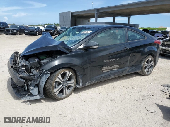 2013 Hyundai Elantra Coupe GS PZEV with VIN KMHDH6AE6DU014924, listed as a Copart auction lot 63874694 with 0 mi miles and Salvage Title. Bid and sale history available at carsss.com. Image 1.