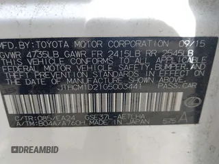 2016 Lexus IS 300/350 z VIN JTHCM1D21G5003441, wystawiony jako IAAI lot #42213684 z przebiegiem 88 190 mil mil oraz . Historia ofert i sprzedaży dostępna na DreamBid. Obrazek 9.