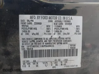 1998 Ford Ranger XL with VIN 1FTYR10C1WPB40423, listed as a IAAI auction lot 41621407 with 122,656 mi miles. Bid and sale history available at carsss.com. Image 9.