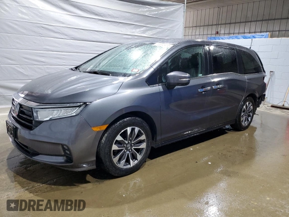 2023 Honda Odyssey EX-L z VIN 5FNRL6H65PB025787, wystawiony jako Copart lot #55833415 z przebiegiem 31 437 mil mil oraz Szkoda całkowita • Salvage title. Historia ofert i sprzedaży dostępna na DreamBid. Obrazek 1.