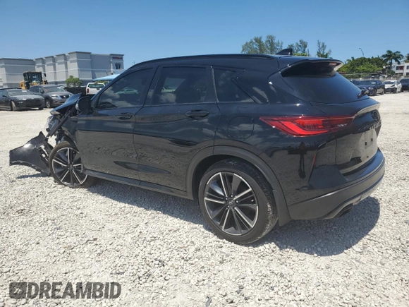 2023 Infiniti QX50 Sport with VIN 3PCAJ5FB0PF115250, listed as a Copart auction lot 56046004 with 17,100 mi miles and . Bid and sale history available at DreamBid. Image 2.
