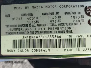 2015 Mazda 3 i Grand Touring with VIN JM1BM1W75F1255866, listed as a IAAI auction lot 42143407 with 78,913 mi miles and . Bid and sale history available at DreamBid. Image 9.
