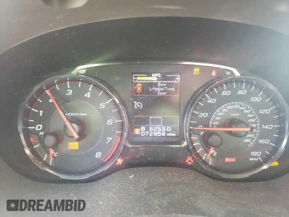 2020 Subaru WRX Premium with VIN JF1VA1B66L9823502, listed as a Copart auction lot 48966825 with 72,858 mi miles and Salvage Title. Bid and sale history available at carsss.com. Image 9.