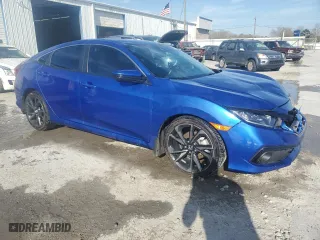 2019 Honda Civic Sedan Sport with VIN 19XFC2F84KE008123, listed as a Copart auction lot 48911895 with 112,196 mi miles and Salvage Title. Bid and sale history available at carsss.com. Image 4.