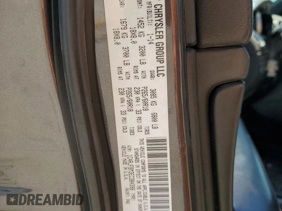 2014 Jeep Grand Cherokee Limited with VIN 1C4RJFBM3EC384398, listed as a Copart auction lot 57703835 with 153,255 mi miles and Salvage title. Bid and sale history available at DreamBid. Image 13.