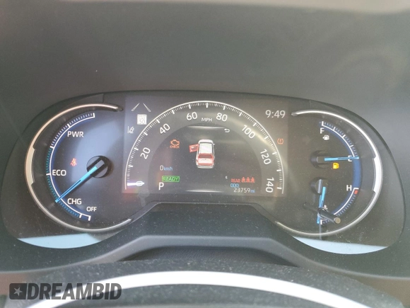 2023 Toyota RAV4 Hybrid LE with VIN JTMLWRFVXPD196941, listed as a Copart auction lot 48663485 with 23,759 mi miles and Salvage Title. Bid and sale history available at carsss.com. Image 9.