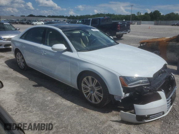 2014 Audi A8 4.0T with VIN WAUR2AFDXEN010107, listed as a Copart auction lot 62056544 with 85,450 mi miles and Non repairable. Bid and sale history available at DreamBid. Image 4.