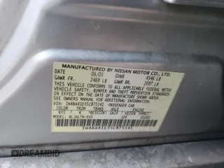2005 Nissan Maxima 3.5 SE with VIN 1N4BA41E35C875141, listed as a Copart auction lot 45846235 with 185,415 mi miles and Salvage Title. Bid and sale history available at carsss.com. Image 12.