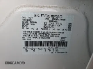 2024 Ford Maverick XL with VIN 3FTTW8A32RRB32385, listed as a Copart auction lot 87480054 with 9,613 mi miles and Salvage Title. Bid and sale history available at carsss.com. Image 13.