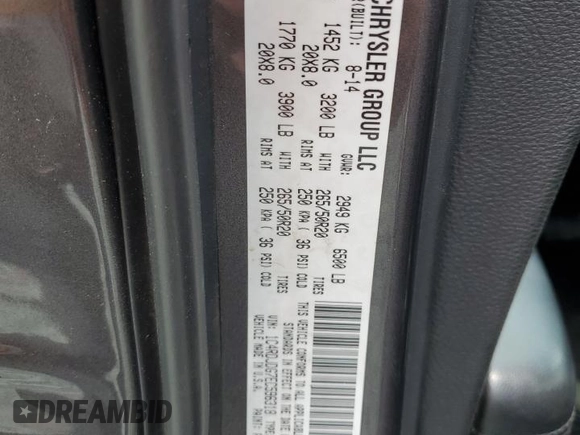2014 Dodge Durango Limited with VIN 1C4RDJDG7EC596318, listed as a Copart auction lot 55439765 with 171,571 mi miles and Clean title. Bid and sale history available at DreamBid. Image 14.