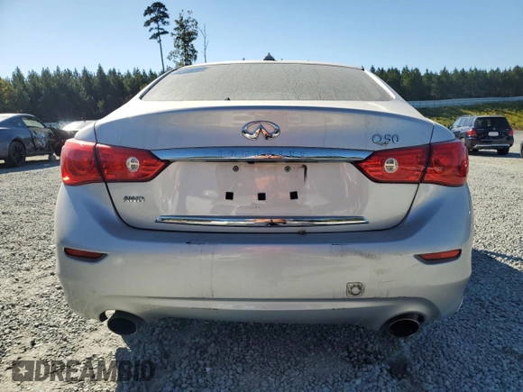 2017 Infiniti Q50 3.0t Premium with VIN JN1EV7AR0HM840588, listed as a Copart auction lot 76129124 with 107,886 mi miles and Salvage Title. Bid and sale history available at carsss.com. Image 6.