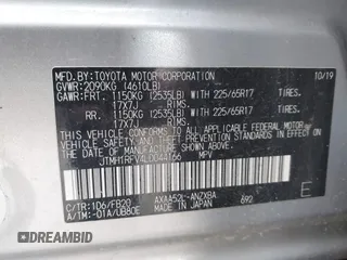 2020 Toyota RAV4 LE with VIN JTMH1RFV4LD044166, listed as a IAAI auction lot 40566121 with 55,856 mi miles. Bid and sale history available at carsss.com. Image 9.