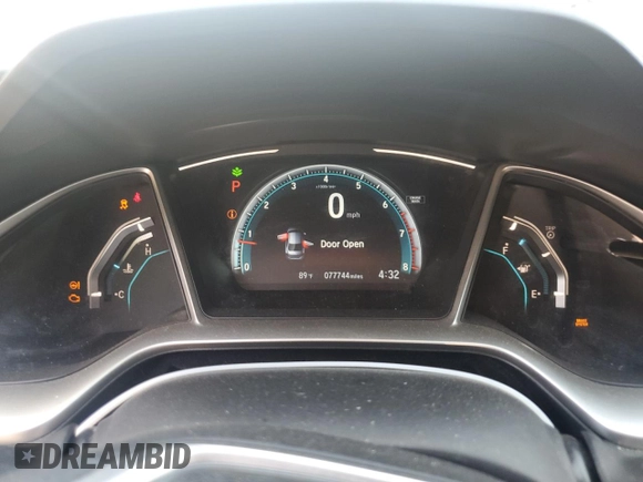 2017 Honda Civic Sedan EX-T with VIN 19XFC1F33HE015779, listed as a Copart auction lot 54258775 with 77,744 mi miles and Non Repairable. Bid and sale history available at carsss.com. Image 9.