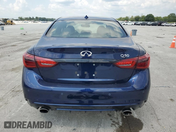 2024 Infiniti Q50 Sensory с VIN JN1EV7CP3RM600092, выставлен на аукционе Copart как лот 65974824 с пробегом 2 732 миль миль и Списание • Salvage title. История ставок и продаж доступна на DreamBid. Изображение 6.