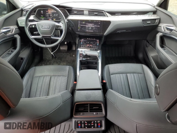 2021 Audi e-tron Premium Plus with VIN WA1LAAGE2MB020871, listed as a Copart auction lot 58136355 with 35,562 mi miles and Salvage title. Bid and sale history available at DreamBid. Image 8.
