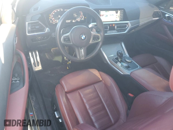2021 BMW 4 Series M440i xDrive with VIN WBA13AR09MCF51598, listed as a Copart auction lot 46141215 with 23,076 mi miles and Salvage Title. Bid and sale history available at DreamBid. Image 8.