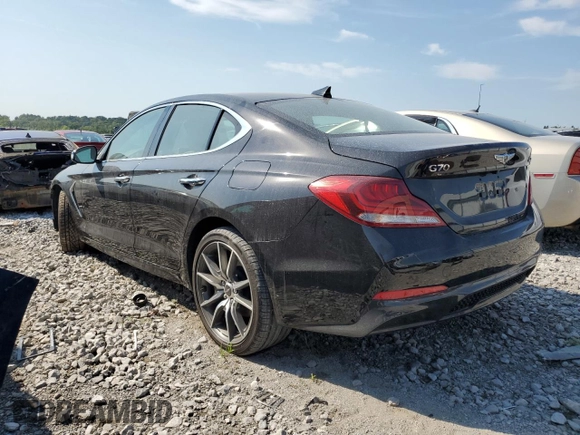 2021 Genesis G70 2.0T with VIN KMTG44LA7MU075423, listed as a Copart auction lot 65992484 with 33,467 mi miles and Salvage title. Bid and sale history available at DreamBid. Image 2.