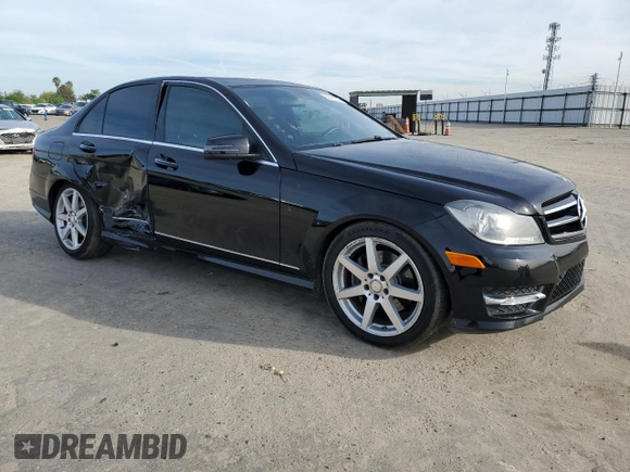 2014 Mercedes-Benz C 300 Sport with VIN WDDGF8AB6EG253744, listed as a Copart auction lot 50181075 with 108,362 mi miles and Salvage Title. Bid and sale history available at DreamBid. Image 4.