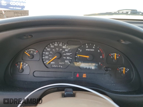 1998 Ford Mustang with VIN 1FAFP4440WF141978, listed as a Copart auction lot 47586125 with 132,136 mi miles and Clean Title. Bid and sale history available at carsss.com. Image 9.