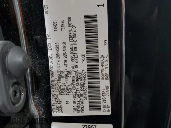 2024 Toyota Tundra TRD Pro Hybrid with VIN 5TFPC5DB7RX045567, listed as a Copart auction lot 53485595 with 32,805 mi miles and Clean title. Bid and sale history available at DreamBid. Image 13.