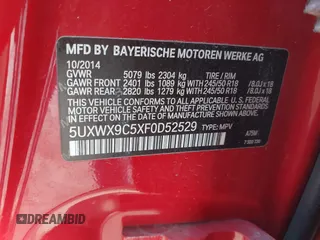 2015 BMW X3 xDrive28i z VIN 5UXWX9C5XF0D52529, wystawiony jako IAAI lot #41538442 z przebiegiem 134 971 mil mil oraz . Historia ofert i sprzedaży dostępna na DreamBid. Obrazek 9.