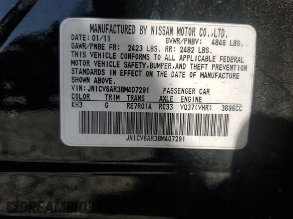 2011 Infiniti G37 x Sport Appearance Edition with VIN JN1CV6AR3BM407291, listed as a Copart auction lot 51697985 with 104,250 mi miles and Salvage Title. Bid and sale history available at DreamBid. Image 14.