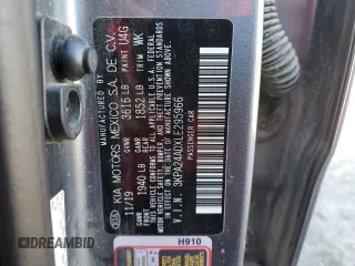 2020 Kia Rio LX with VIN 3KPA24ADXLE295966, listed as a Copart auction lot 48459415 with 37,003 mi miles and Salvage Title. Bid and sale history available at DreamBid. Image 12.