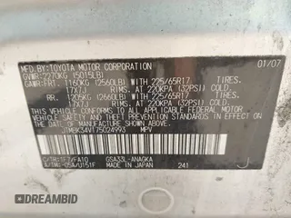 2007 Toyota RAV4 Limited с VIN JTMBK34V175024993, выставлен на аукционе IAAI как лот 42646261 с пробегом 292 141 миль миль и . История ставок и продаж доступна на DreamBid. Изображение 9.